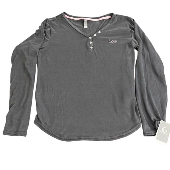 Pj Couture Gray Long Sleeve Pajama Top - Picture 1 of 9